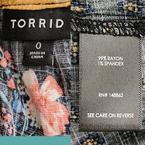 Torrid Black Floral Printed Round Neck Halter Goddess Tank - Picture 4 of 4